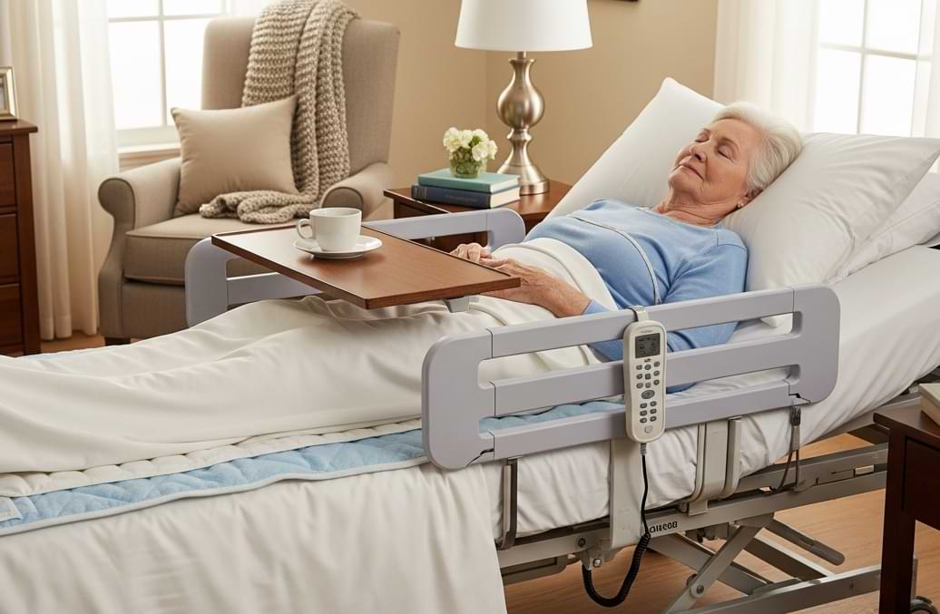 Donna anziana degente assistita a casa | HIP Sistema Letto