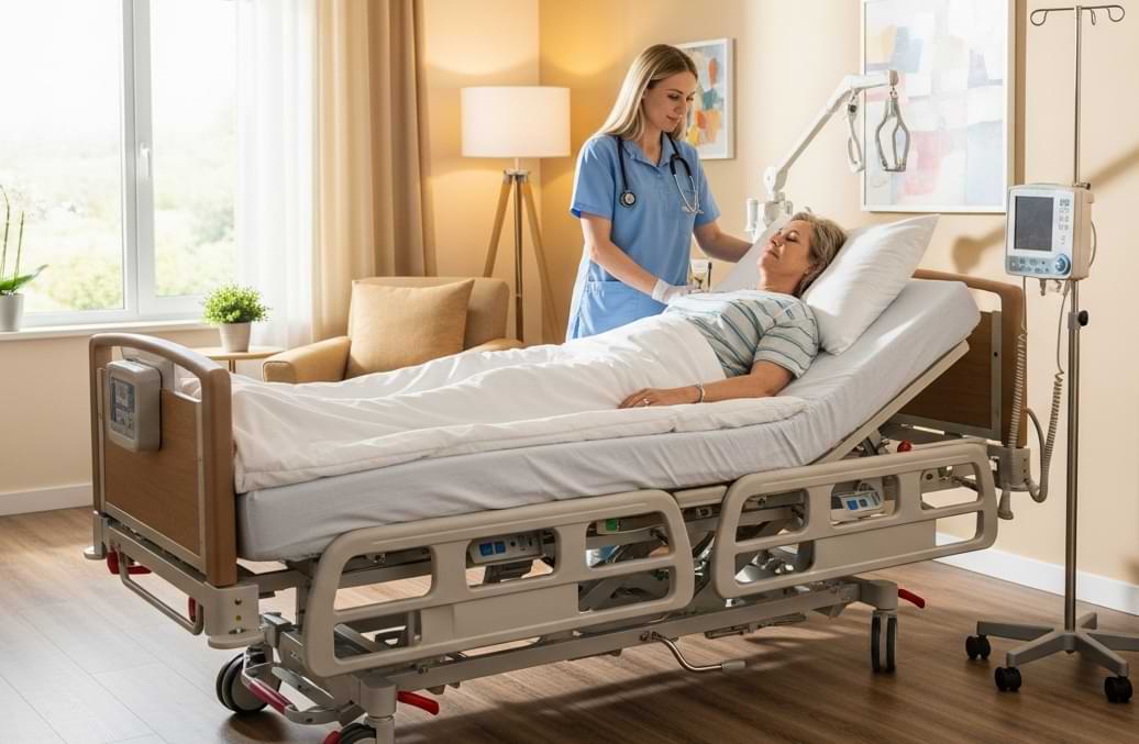 Donna allettata in casa assistita da oss | HIP Sistema Letto