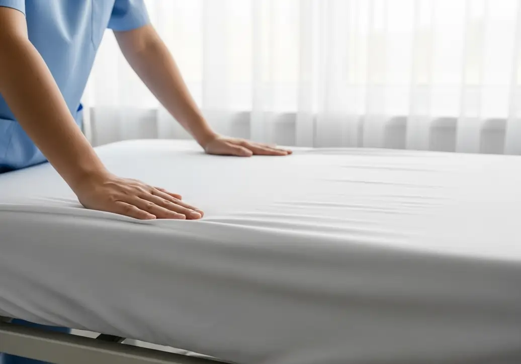 Letto appena rifatto con lenzuola e biancheria sanificati | HIP Sistema Letto