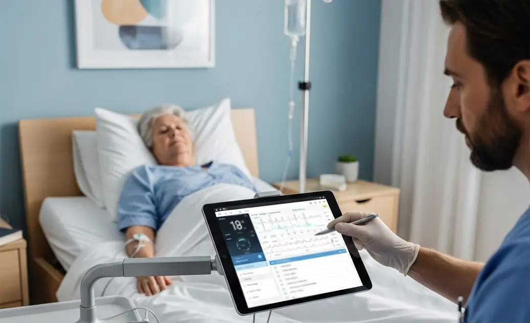 Monitoraggio di un ospite allettato in un ospedale | HIP Sistema Letto