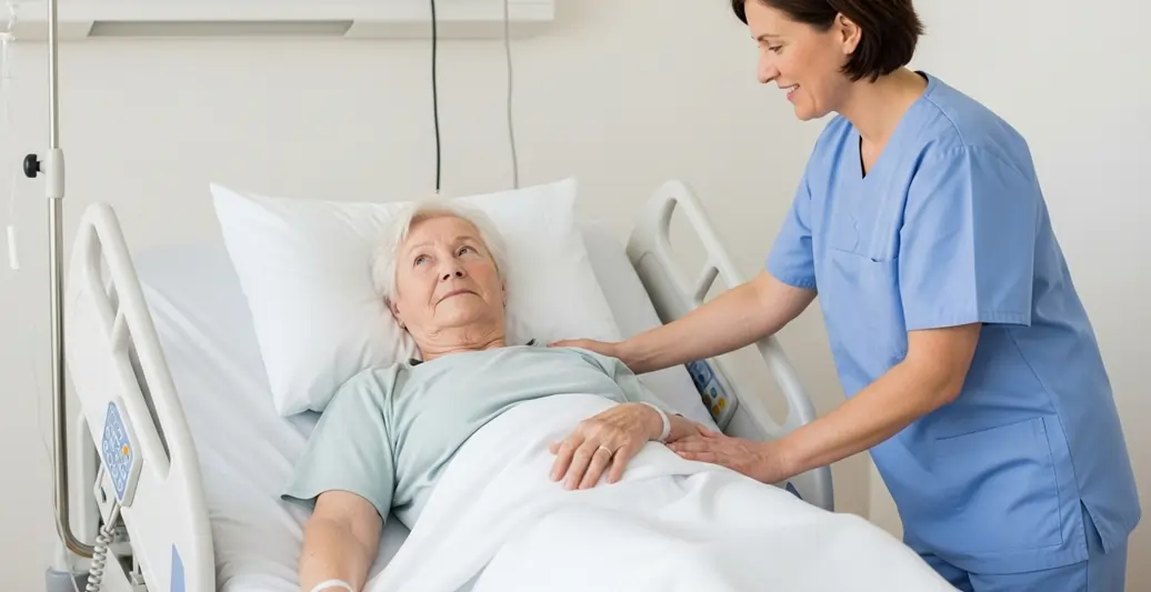 Paziente allettata in una RSU per via di una piaga da decubita nella zona sacrale | HIP Sistema Letto