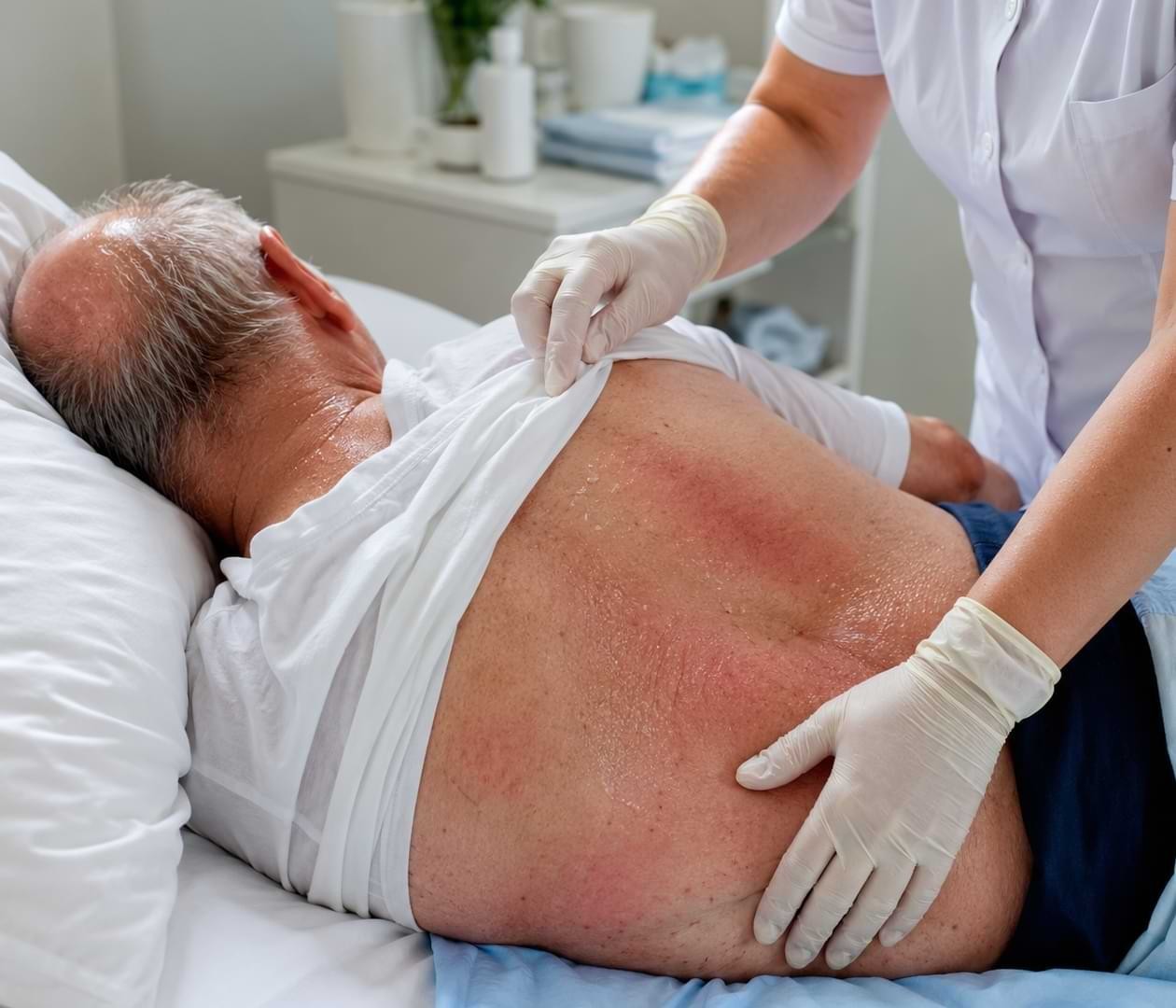 Paziente allettato che suda troppo: perché è un rischio per la pelle e come intervenire